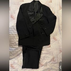 Classic Black Double-Breasted Tuxedo Blazer and Trousers